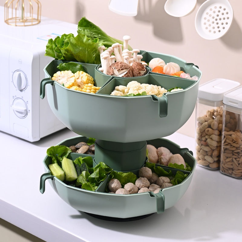 Rotating Hot Pot Drain Basket Household Compartment