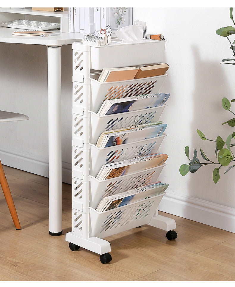 Desk Container Book Storage Rack Student Desk Bookshelf Movable Classroom Desk Storage Rack Bookcase