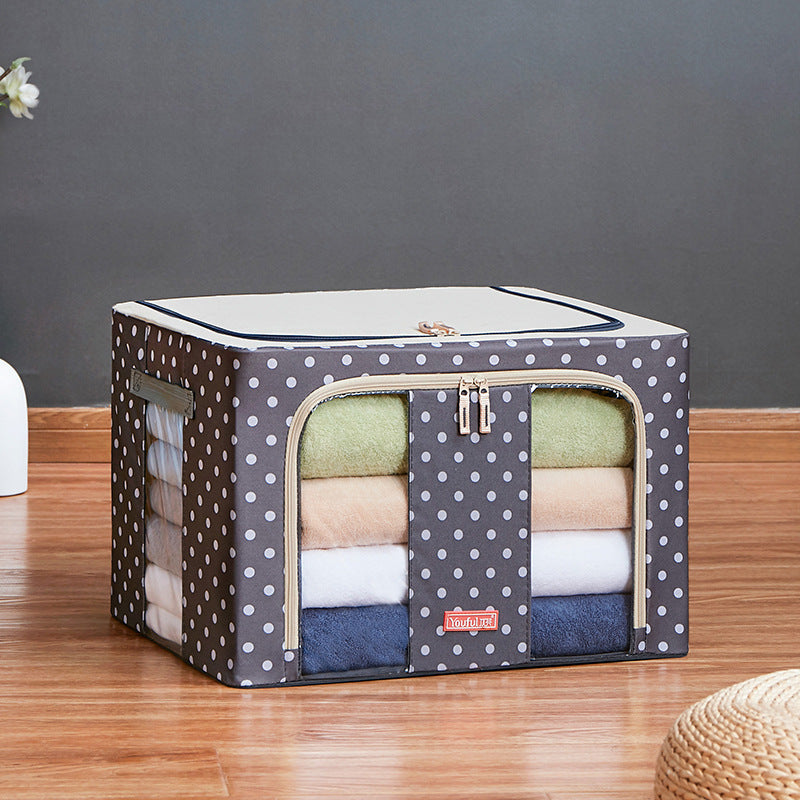 Double window fabric folding storage storage box